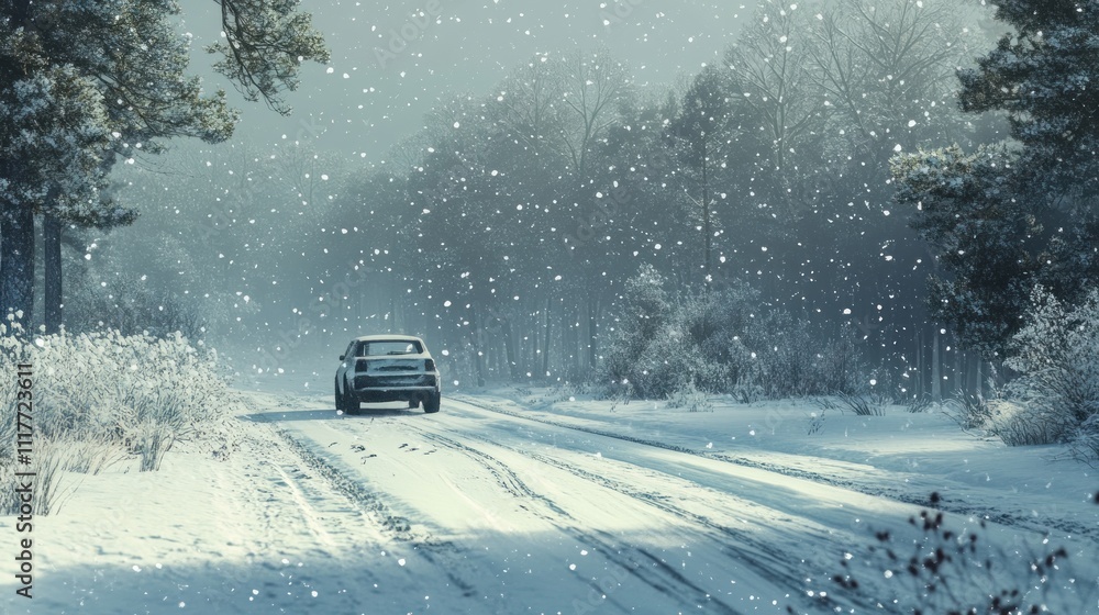 Winter Wonderland Drive: A Snowy Forest Road Winter Wonderland Drive: A Snowy Forest Road