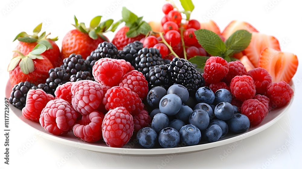 Fruit mix strawberry raspberry blueberry berries on a white background Fruit mix strawberry raspberry blueberry berries on a white background