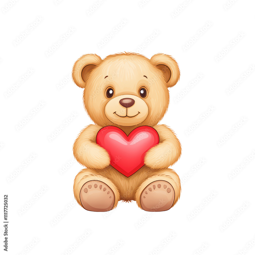 Cute teddy bear holding red heart, symbolizing love and affection. Perfect for expressing warmth and care in various designs. isolated on transparent background Cute teddy bear holding red heart, symbolizing love and affection. Perfect for expressing warmth and care in various designs. isolated on transparent background