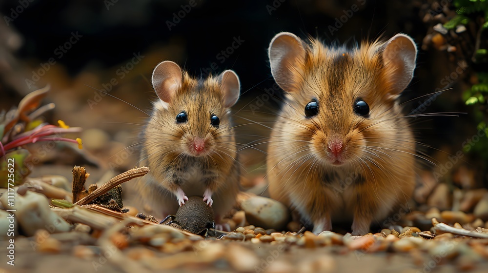 Befriending miniature brown mouse in jungle Befriending miniature brown mouse in jungle