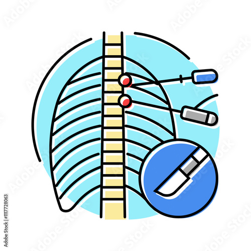 sternotomy surgery hospital color icon vector. sternotomy surgery hospital sign. isolated symbol illustration