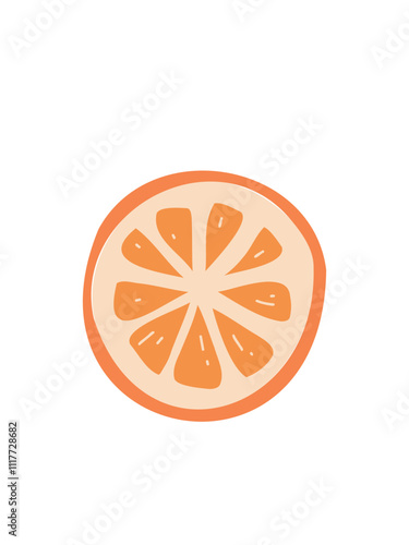 Simple vector illustration of a single orange slice