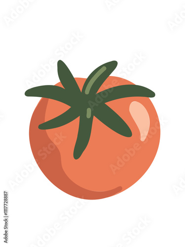 Simple vector illustration of a ripe tomato