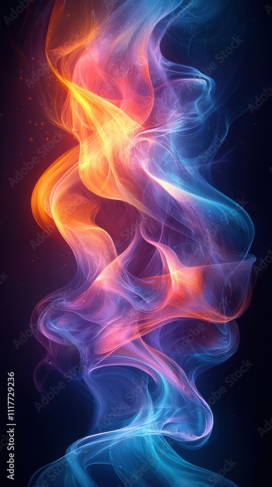 Colorful smoke patterns swirl together in a mesmerizing display of vibrant hues and flowing shapes Colorful smoke patterns swirl together in a mesmerizing display of vibrant hues and flowing shapes