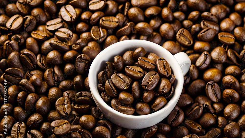 Fototapeta premium Cup with coffee beans