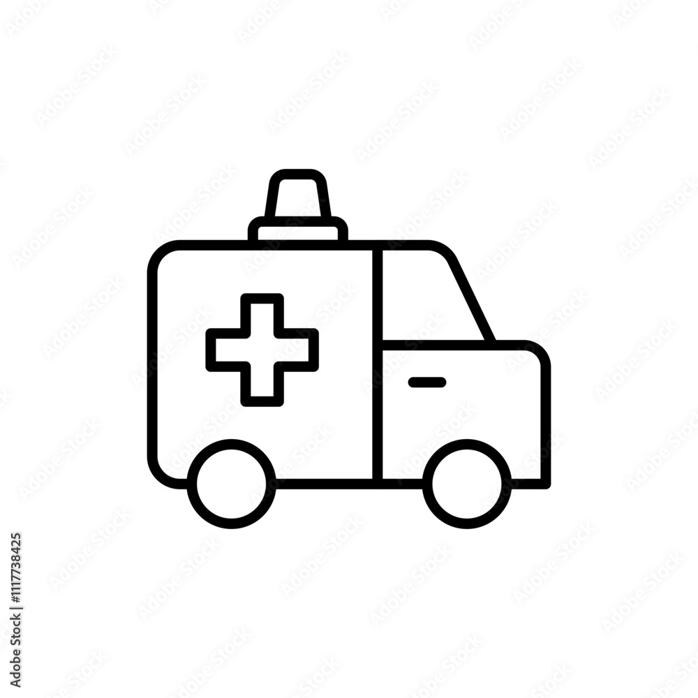 Ambulance outline icons, minimalist vector illustration ,simple transparent graphic element .Isolated on white background Ambulance outline icons, minimalist vector illustration ,simple transparent graphic element .Isolated on white background