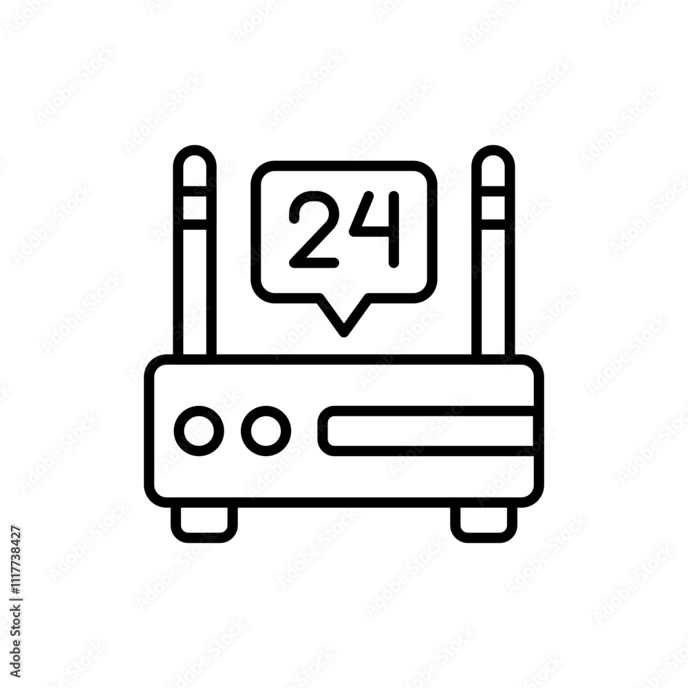 24 hour network outline icons, minimalist vector illustration ,simple transparent graphic element .Isolated on white background 24 hour network outline icons, minimalist vector illustration ,simple transparent graphic element .Isolated on white background