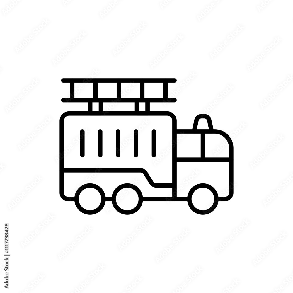 Fire truck outline icons, minimalist vector illustration ,simple transparent graphic element .Isolated on white background Fire truck outline icons, minimalist vector illustration ,simple transparent graphic element .Isolated on white background