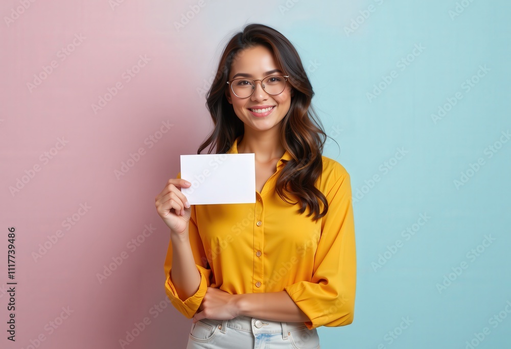 person holding blank card person holding blank card