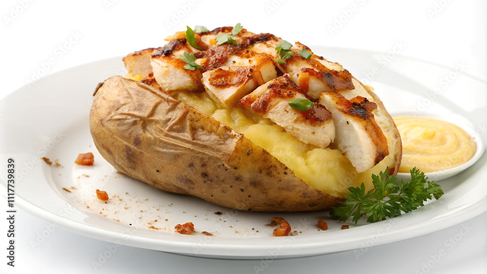 baked potato with meat baked potato with meat
