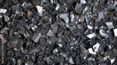 Wallpaper Mural Dark Grey and Black Shattered Crystal Fragments Texture. Torontodigital.ca