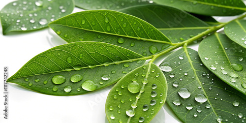 leaf with drops of water