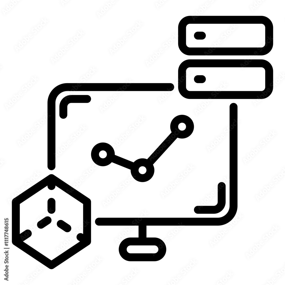 virtual icon, line icon style virtual icon, line icon style