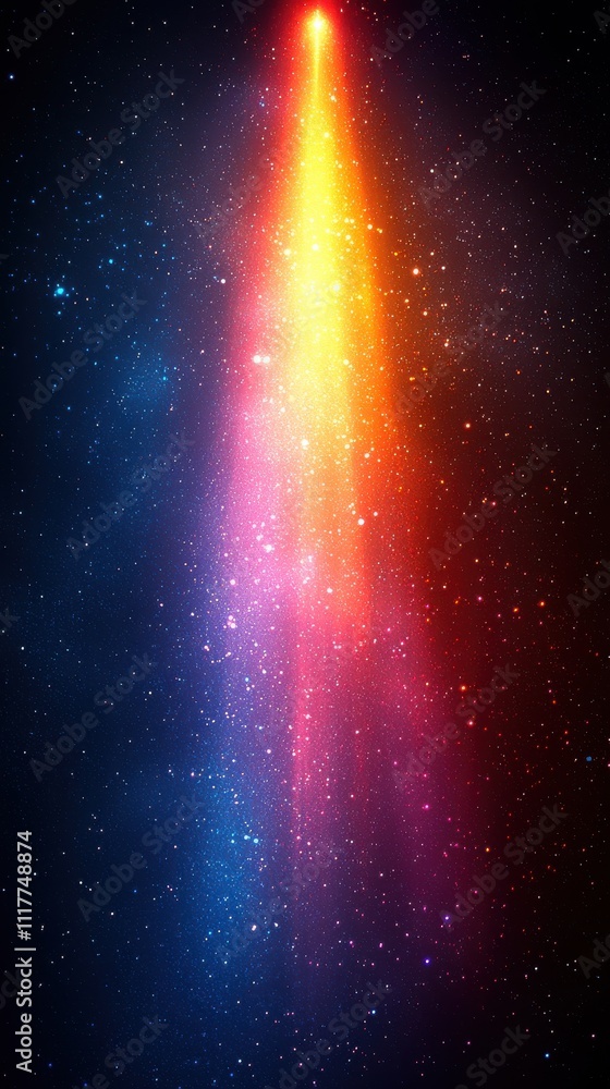 Vibrant cosmic display with brilliant colors illuminating the dark universe at a distant galaxy Vibrant cosmic display with brilliant colors illuminating the dark universe at a distant galaxy