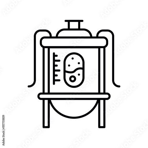 Bioreactor black line icon.