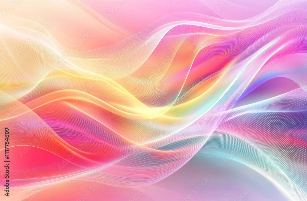 Abstract Digital Art with Waves of Light and Colorful Lines. AI generated illustration Abstract Digital Art with Waves of Light and Colorful Lines. AI generated illustration