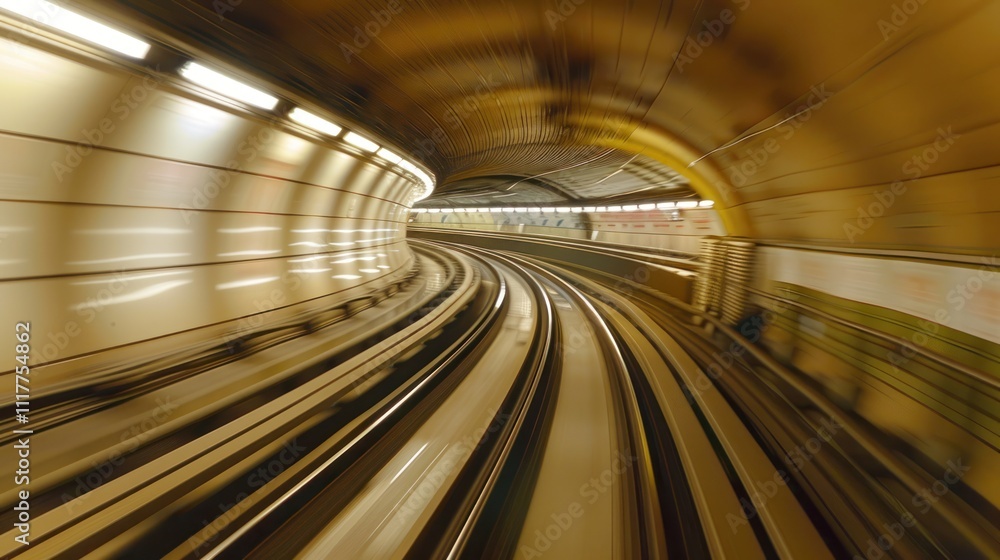 Fototapeta premium Subway Tunnel in Motion