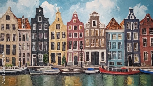 Colorful Houses Reflecting in a Canal