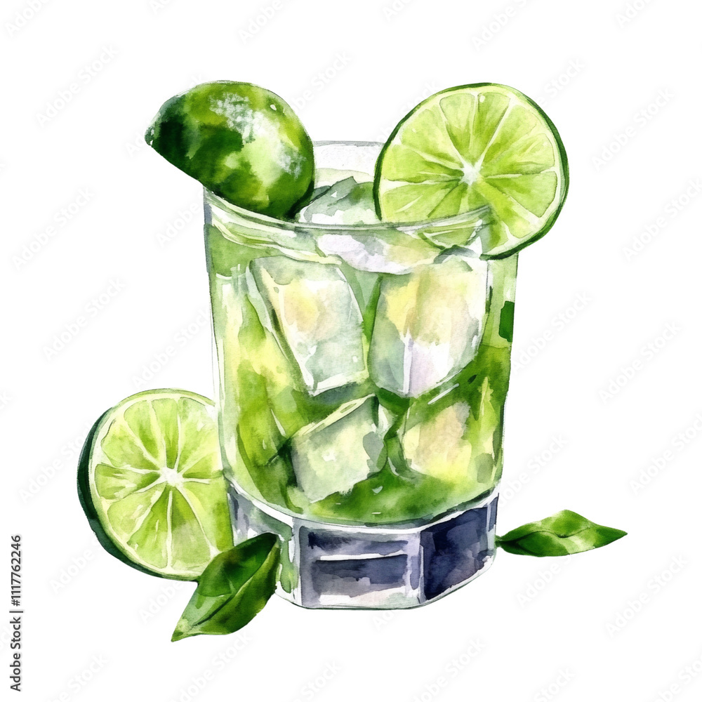 cocktail with lime watercolor isolated transparent background cocktail with lime watercolor isolated transparent background
