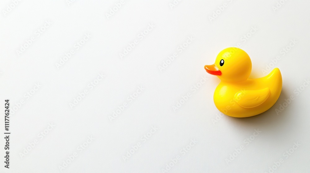 A bright yellow rubber duck on a plain background A bright yellow rubber duck on a plain background