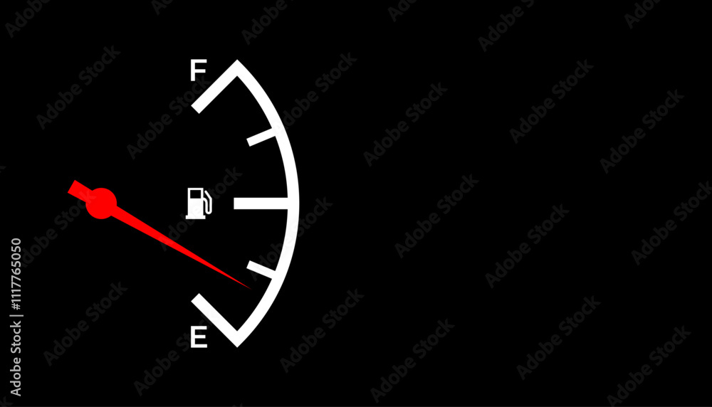 Fuel gauge on the black background. copy space Fuel gauge on the black background. copy space