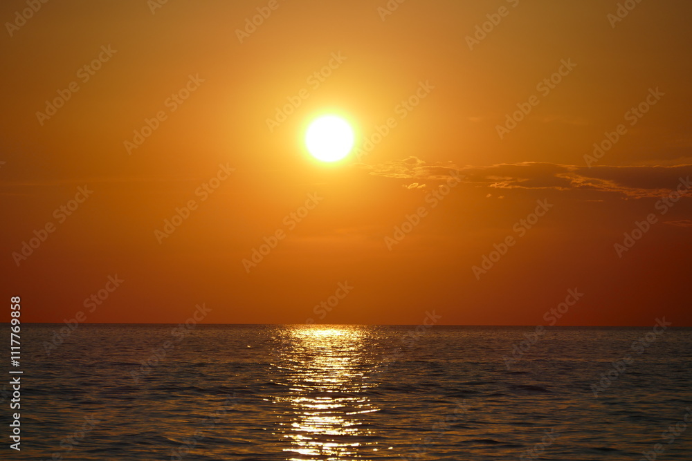 Fototapeta premium Sonnenuntergang, Meer, Ozean, Kroatien
