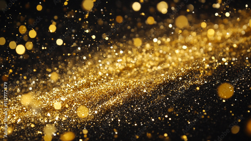 A scattering of gold glitter, shimmer yellow abstract background., golden lights A scattering of gold glitter, shimmer yellow abstract background., golden lights
