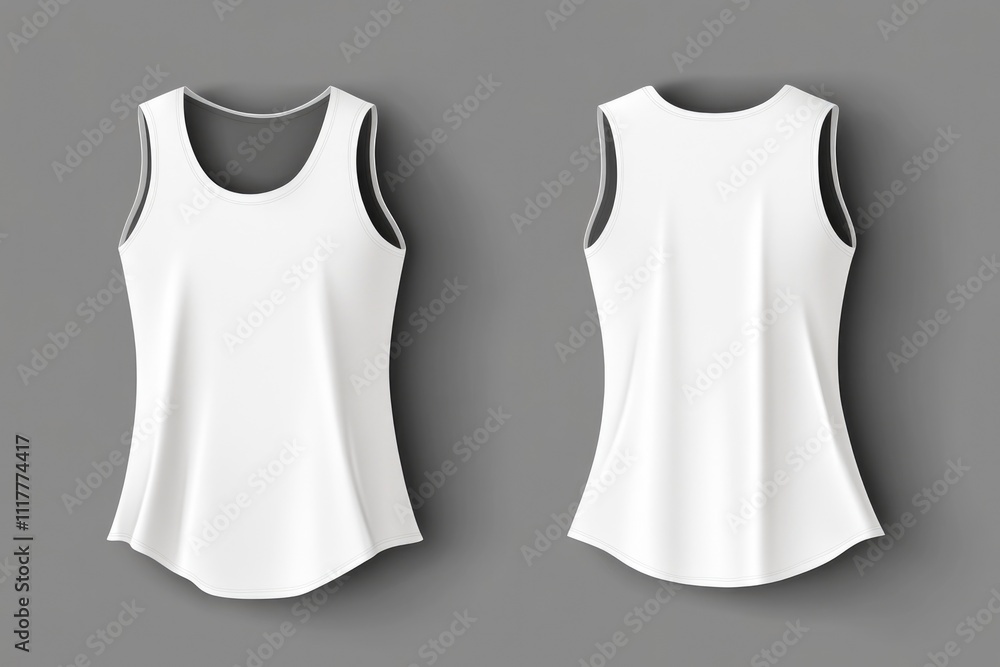 A white tank top on a gray background, great for fashion and lifestyle photography A white tank top on a gray background, great for fashion and lifestyle photography