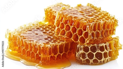 A stack of honeycombs piled high, ready for use or display