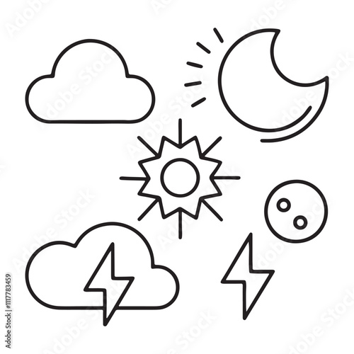 Modern weather icons set vector illustration