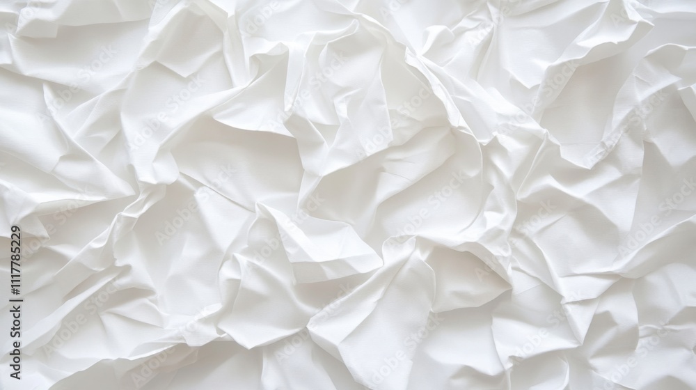 Obraz premium Abstract White Draped Fabric Texture Background.
