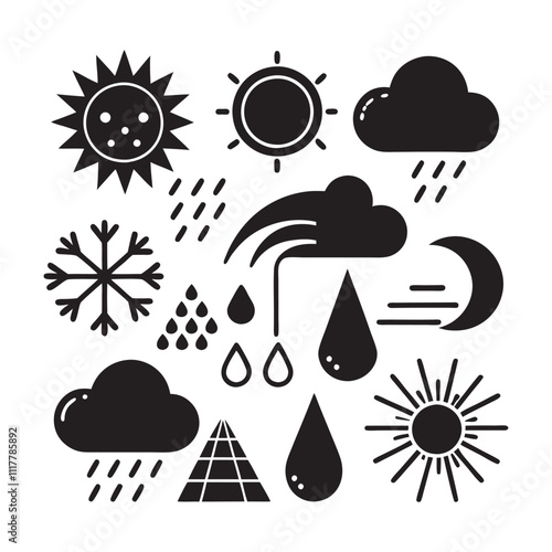 Modern weather icons set vector illustration