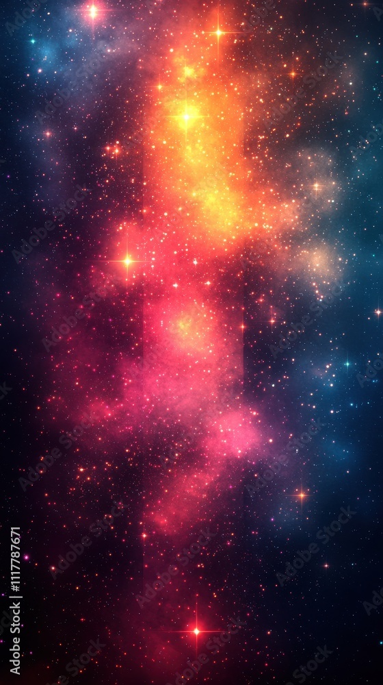 Obraz premium Colorful cosmic nebula with stars and luminous clouds in the vast universe