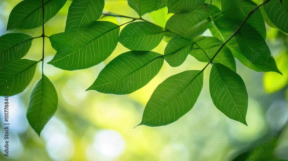 Vibrant Green Leaves Close-up, Nature's Detail. Vibrant Green Leaves Close-up, Nature's Detail.