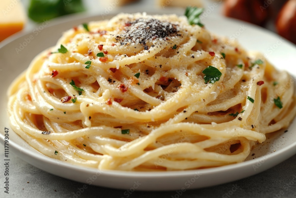A simple yet satisfying dish of pasta topped with melted cheese, perfect for a quick lunch or dinner A simple yet satisfying dish of pasta topped with melted cheese, perfect for a quick lunch or dinner