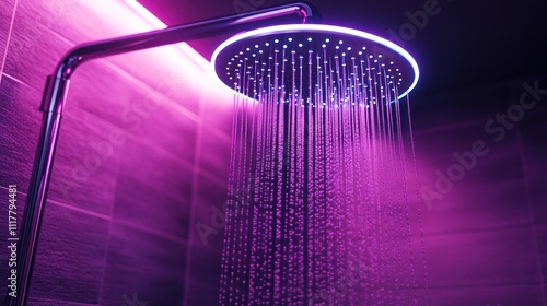 Shower Head in Purple Light photo