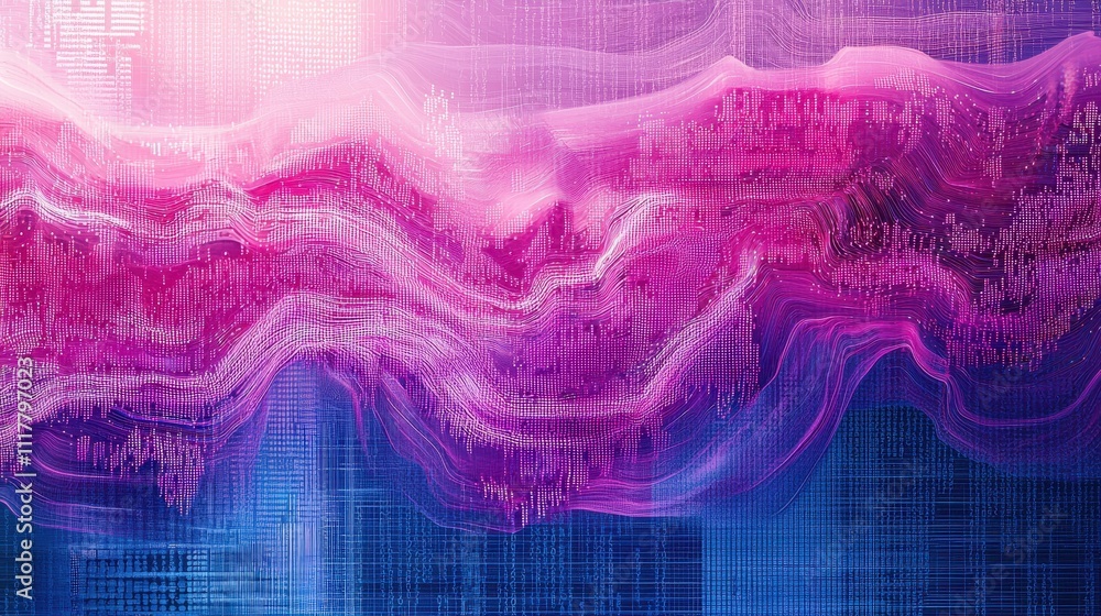 Abstract Digital Artwork of Glowing River of Binary Sequences in Vibrant Colors and Textures Abstract Digital Artwork of Glowing River of Binary Sequences in Vibrant Colors and Textures