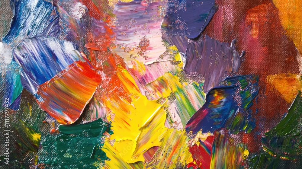 custom made wallpaper toronto digitalA close-up view of a vibrant and expressive painting on a canvas, perfect for decorative or artistic purposes