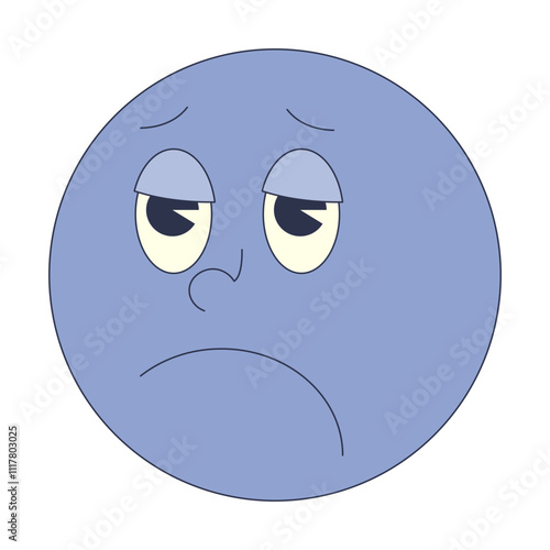 A blue emoticon with downturned lips and furrowed brows, expressing sadness or disappointment.