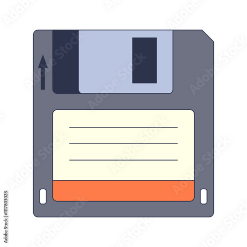 Illustration of a classic floppy disk symbolizing retro data storage.