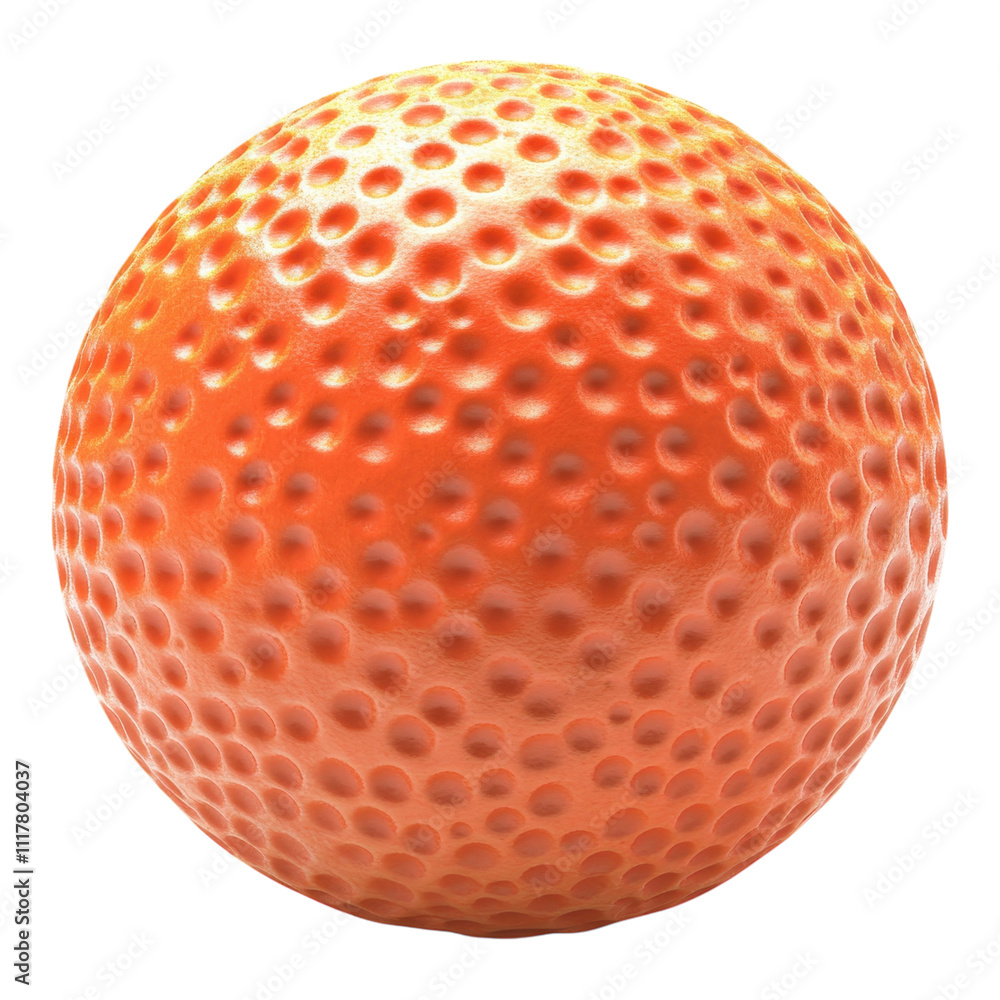 Vibrant orange textured ball resting on a surface, ready for play in a sunny outdoor setting on transparent Background Vibrant orange textured ball resting on a surface, ready for play in a sunny outdoor setting on transparent Background