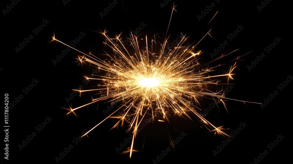 Bright Sparkler Creating Radiant Light Against a Black Background Bright Sparkler Creating Radiant Light Against a Black Background