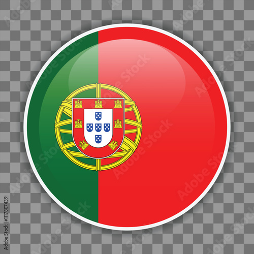 Free Download Portuguese flag icon on checkered background. Vector icon for mobile apps, UI or web design - GFXLoad