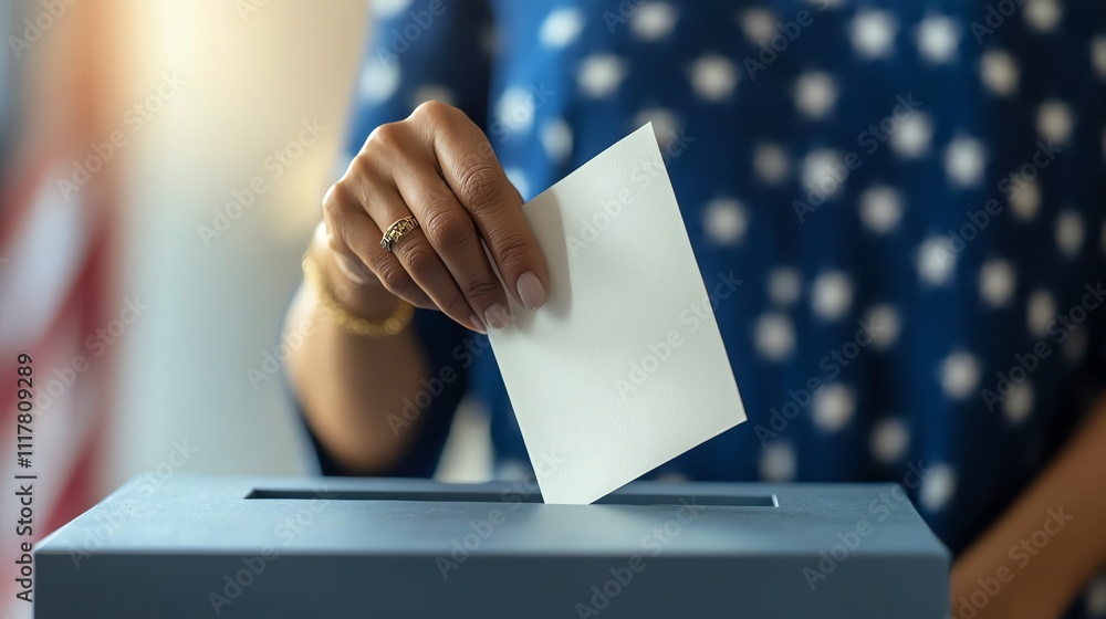 A person casting their vote in an election. A person casting their vote in an election.