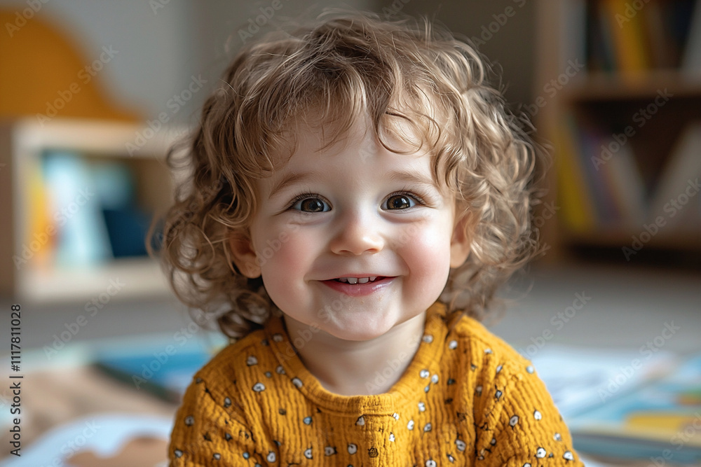a happy child playing with a set of interacti a happy child playing with a set of interacti