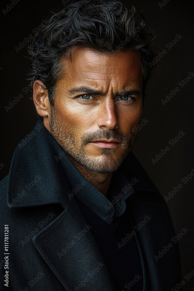 Obraz premium A close-up view of a person wearing a coat