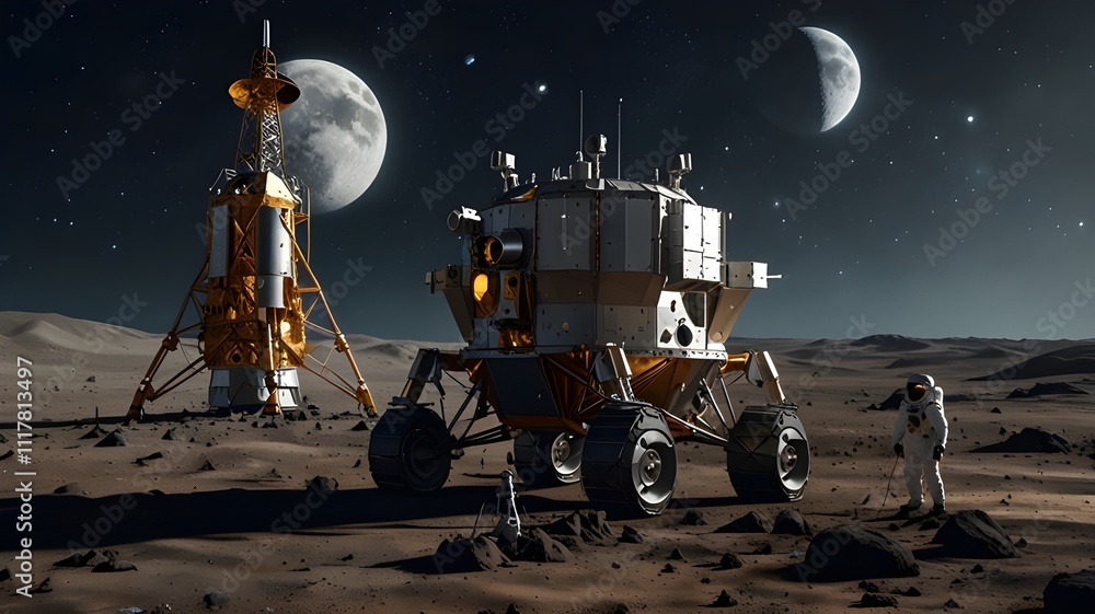 Obraz premium astronaut on the moon