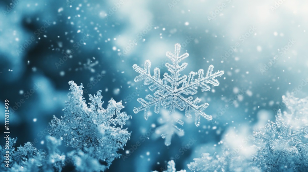 Snowflakes winter holidays background illustration generated by ai Snowflakes winter holidays background illustration generated by ai