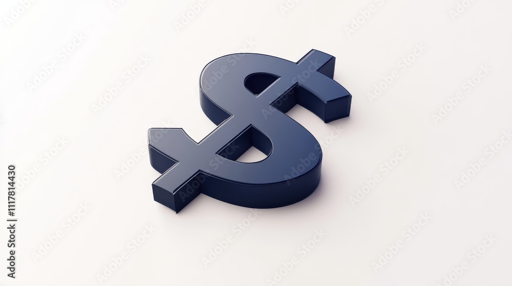 A blue dollar sign is shown on a white background. The dollar sign is the most important element of the image, as it represents the concept of money. The blue color of the sign adds a sense of value