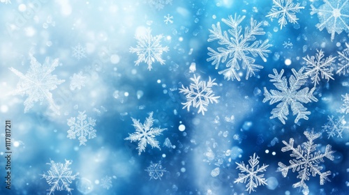 Snowflakes winter holidays background illustration generated by ai